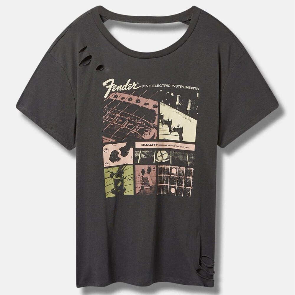 torrid Charcoal Fender Graphic Short Sleeve Tee